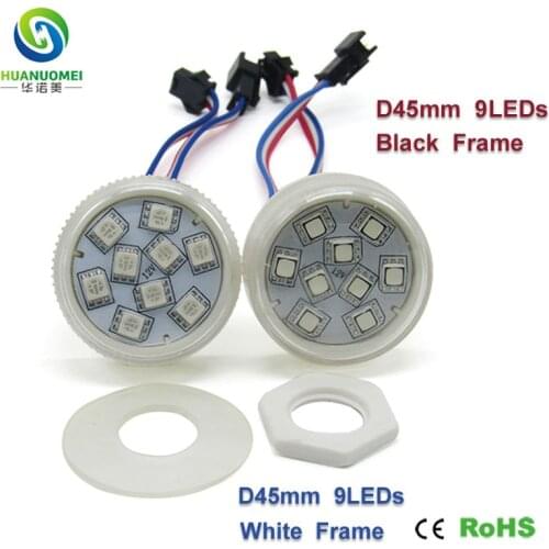 Full color pixel 45mm 9leds rgb led module 5050 smd bulb digital lamp ucs1903 digital light addressable amusement ride modules