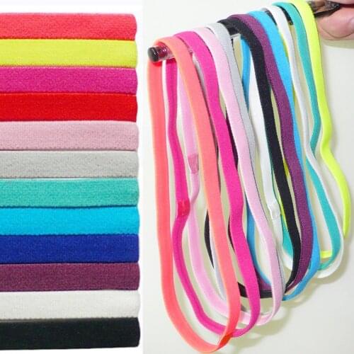 1 Pcs Women Sweatbands Football Yoga Pure Hair Bands Anti-slip Elastic Rubber Thin Sports Headband Men Hair Accessories Headwrap