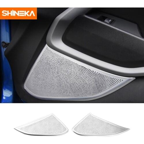 SHINEKA Car Styling Door Speaker Net Mesh Decoration Cover Trim Frame Sticker for Chevrolet Camaro 2017+ Interior Accessories