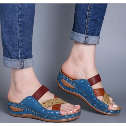 Summer Slippers Women Transparent Platform Casual Woman Beach Sandals Outdoor Color Printing Slides Soft Ladies Shoes H264