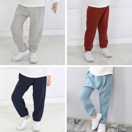 Spring Baby Boys Linen Harem Pants Summer Autumn Cotton Kid Girls Clothes Children Sweatpants Casual Breathable Trousers