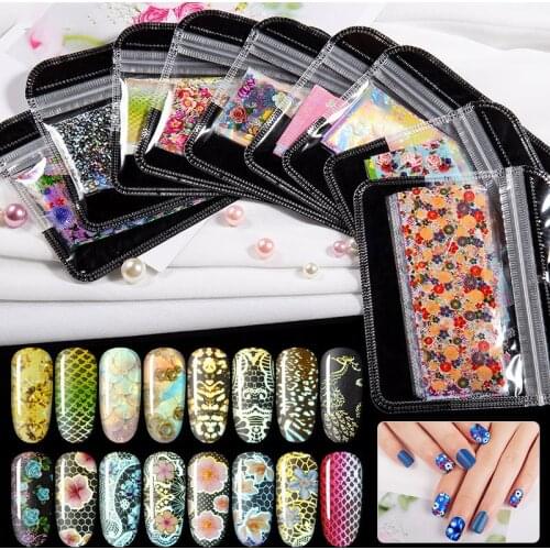 Nail Art Sticker Leopard Print Series Star Sticker Laser Aurora Lace Snowflake Nail Art Transfer Decal Sticker Nail Decoration