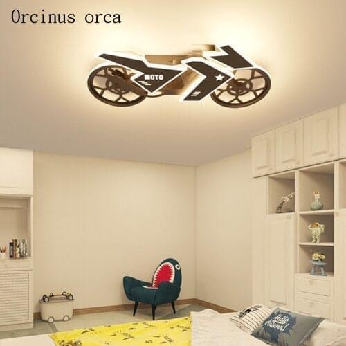 Motorcycle childrens room lamp boys room bedroom lamp creative personality cartoon ceiling lamp cool ceiling lamp