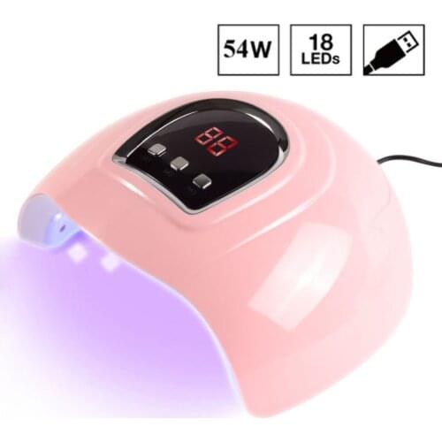 54W Nail Dryer UV Lamp LED Lamp For Nails With 18 LEDs Dryer Lamp For Curing Gel Polish Auto Sensing Nail Manicure Tools