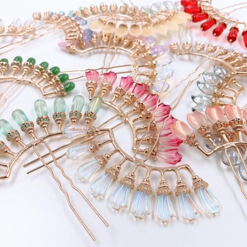 XinHuaEase Hairpin Pearl Row Ming Hanfu Versatile Ancient Headdress Fairy Hair Ornament Chinese Traditional Costume Cosplay 2pc