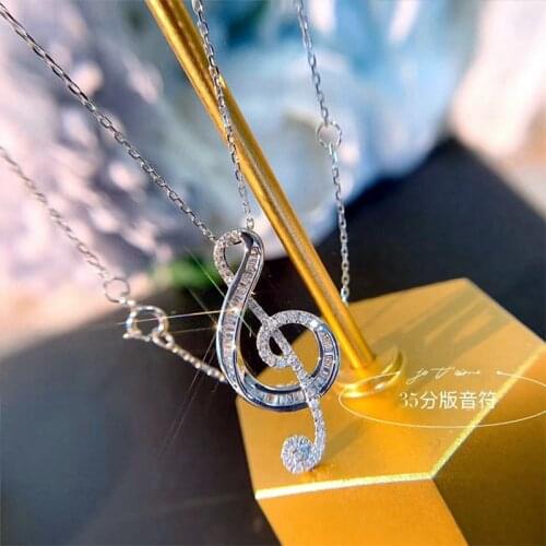 YOUHAOCC New Fashion All-match Elegant Ladies Pendant Necklace Creative Musical Note Pendant Ladies Jewelry Accessories