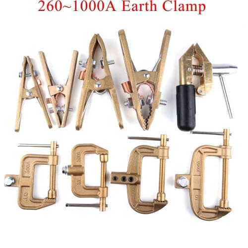 Welding Ground Clamp 260/300/500/600/800/1000A Heavy Duty Brass A/C Type Screw Earth Clip For TIG/MIG/MMA Welding Plasma Machine