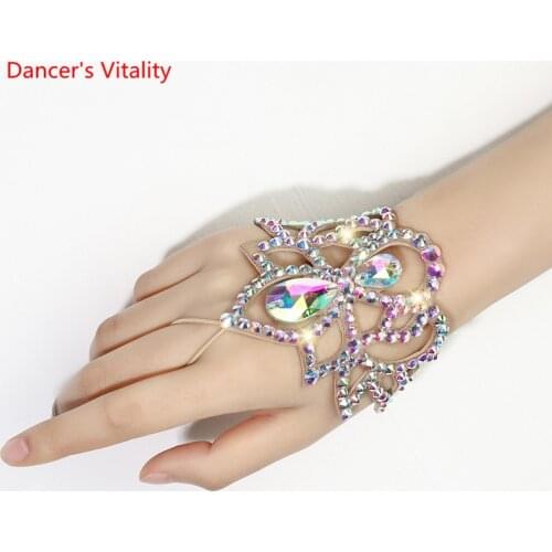 Belly Dance Bracelet High-end Elegant Mittens Female Adult Exquisite Performance Rhinestone Matching Accessories