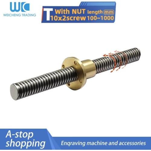 1/2PC 304 stainless steel anti-thread left hand trapezoidal screw anti-thread T10*2 length 100 -1000MM +nuts 3D printer parts