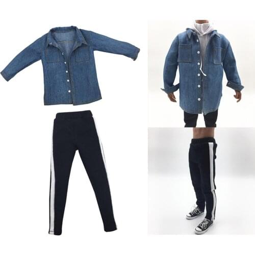 1/6 Male Sport Pants + Cowboy Shirt for 12 inch Action Figure Dolls Clothes Accessories