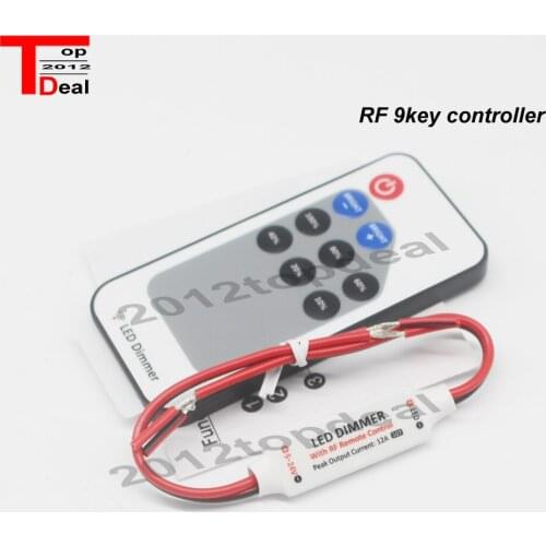10pcs/lot 9 Key-RF Ultra Slim Mini RF Wireless Remote Controller LED Dimmer DC5-24V