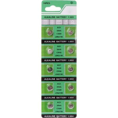 10Pcs Watch Battery AG1 1.55V 364 SR621SW LR621 621 LR60 CX60 Alkaline Button Coin Cell Batteries Drop Shipping