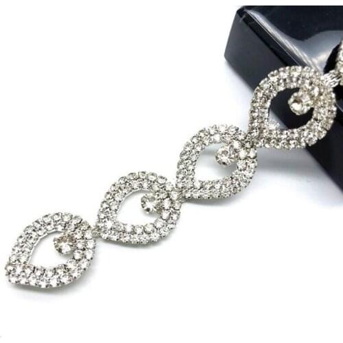 10Yards Rhinestone Trim Crystals Cup Chain For Craft Making and Wedding Party Favor Decoration Silver Base