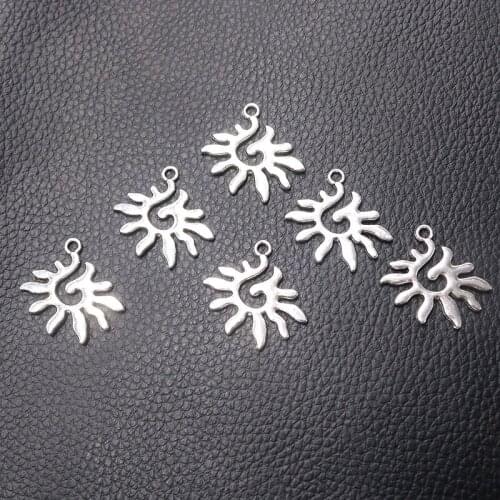 12pcs/lot Silver Plated Sun Charm Metal Pendants Necklaces Bracelets DIY Charms for Jewelry Making Accessories 27*27mm P429