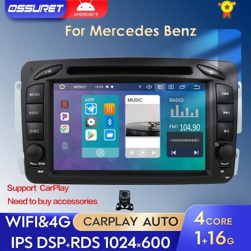Android 10 2 Din 7" IPS 1080P HD Car radio DVD Player GPS For Mercedes Benz CLK W209 W203 W208 W463 with Mirror Link BT SWC