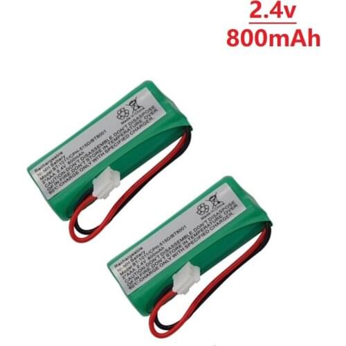 2Pieces 2.4V 800mAh NIMH Battery Pack for VTech BT166342 BT266342 BT183342 BT283342 TL90070 2.4v battery