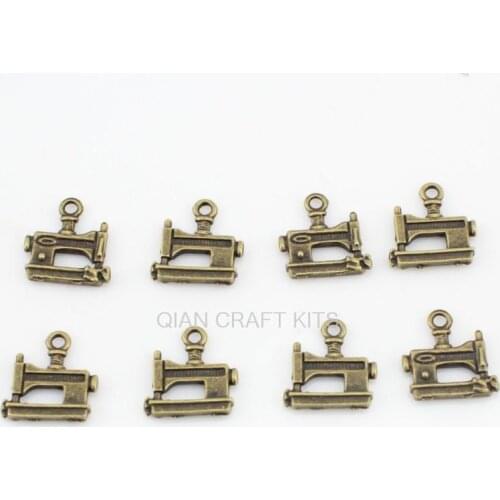 200pcs sewing machine antique bronze kawaii cabochon zinc alloy pendant, charm, drops for diy 15X14mm lead and nickle free