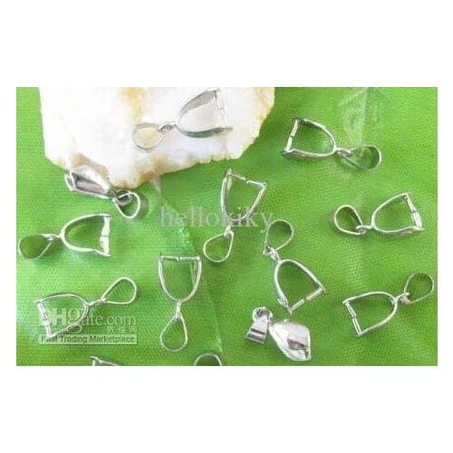 300 pcs Nickel plated Pendant Pinch bails 17mm M613