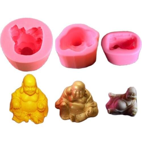 3D Buddha Statue Silicone Mold Handmade Soap Mould Baking Cake Decorating Tools Candle Plaster Resin Molds m201