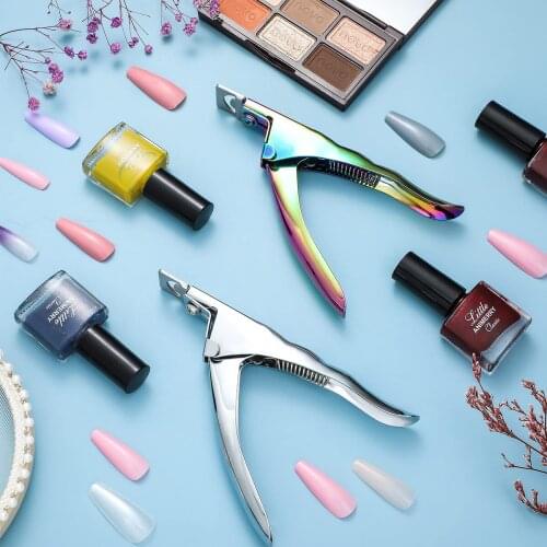 Acrylic Nail Clipper False Nail Tips Clipper Fake Nail Stainless Steel Cutter Nail Tip Trimmer Manicure Nail Tool