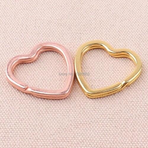 10PCS /lot rose gold and gold color Metal heart shape key chain buckle for backpack Lanyard DIY Craft