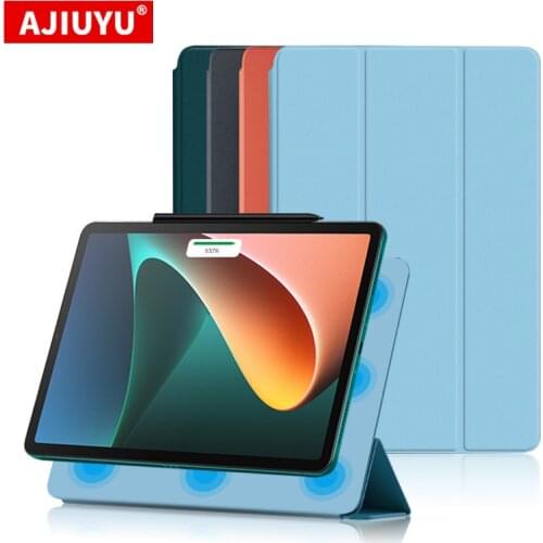 AJIUYU Case For Xiaomi MiPad 5 Pro 11" 2021 Tablet PU Smart Shell Stand Cover protective Mi Pad 5 pro Strong Magnetic Adsorption