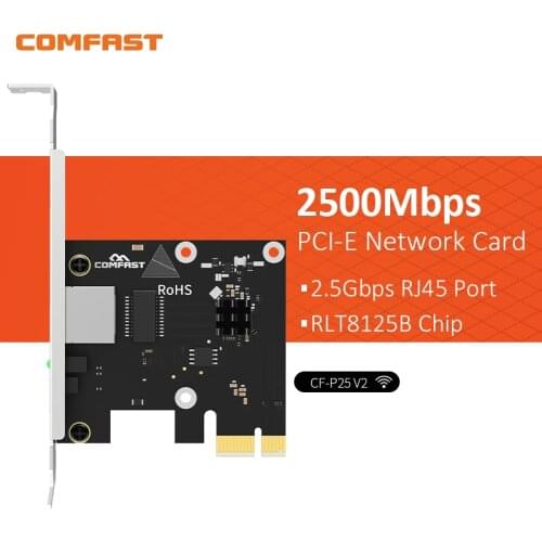 Comfast 2500Mbps PCI-E Network Card 10/100/1000Mbps Gigabit Ethernet LAN Adapter Controller RJ45 LAN card CF-P25 V2