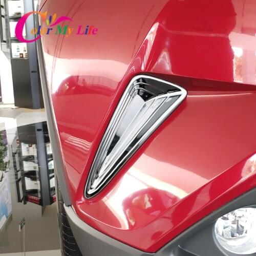 Color My Life 2Pcs/Set ABS Chrome Front Fog Light Decoration Sequins Fog Lamps Cover Trim for Toyota C-HR CHR C HR 2016-2020