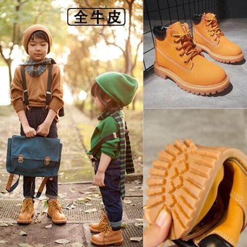 Genuine leather Rain Boots Children shoes Sneakers kids rubber boots for children girls boys women Ankle platform Rubber Summer