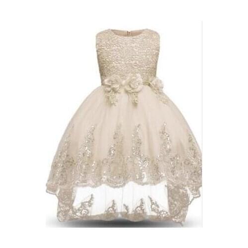 Childrens dress autumn lace flower childrens dress princess dress trailing dress girl wedding dress k1