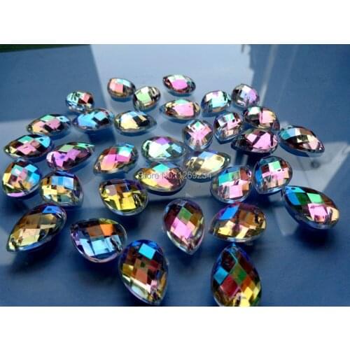 Drop AB colour 200pcs 10*14mm sew on Acryl crystal rhinestone flatback loose beads accessory gemstone hand sewing strass