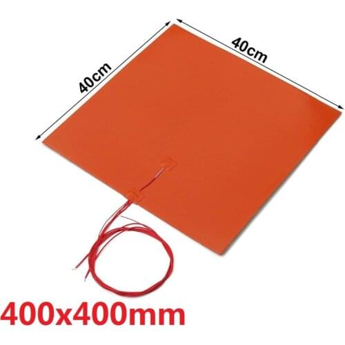 Flexible Silicone Rubber Heater 400*400mm 24v DC 480w Adhesive on back, NTC 100K