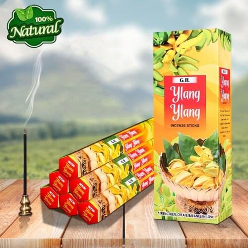 GR Ylang-Ylang Aroma India Incense Sticks,Aromatic Indoor Fragrance Home Living,Relaxing,Stress Relief,Meditation,Refreshing