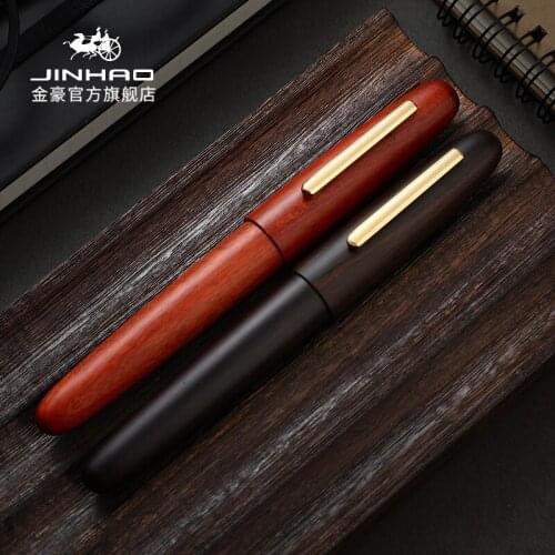 JINHAO 9056 Blackwood/Rosewood Fountain Pen Gold Clip Ink Pen Office Exquisite Writing Pen Business Gift