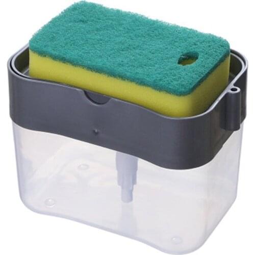 Kitchen Dishwash Liquid Automatic Dosing Device Press Box Dishwash Brush Pot Cleaning Artifact Storage Box Organizer 2021