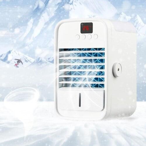 Mini USB Air Cooler Fan Air Conditioner with Light Desktop Air Cooling Fan Humidifier For Hot Summer Office Bedroom