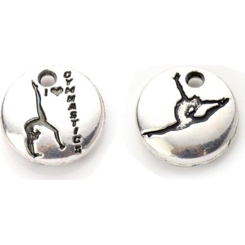 Fashion Mixed Design I Love Gymnastics Pendants Charms For DIY Necklaces Bracelets Pendants