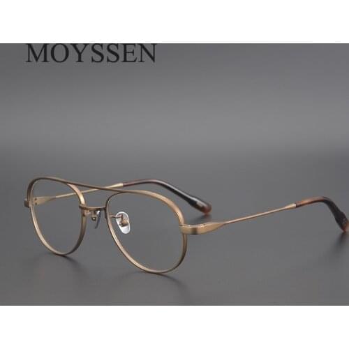 Mens Pilot Style Pure Titanium Vintage Glasses Frame Women Brand Designer Super Light Optical Myopia Prescription Eyeglasses
