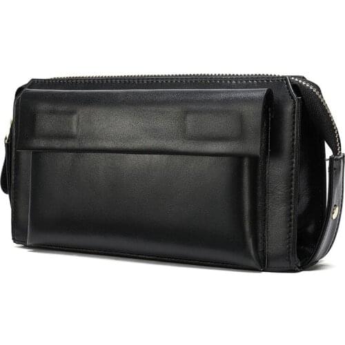 New Genuine Leather Man Long Purse Large Capacity Wallet With Zipper Wallet Pocket For Phone Clutch Wallet Men Case Card Holder