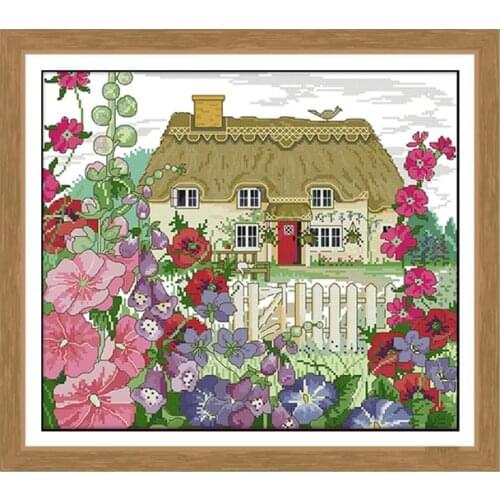 Joy Sunday Morning glory scenery 14CT 11CT Chinese cross stitch Needlework Sets Home Decor DMC DIY Landscape flowers Embroidery