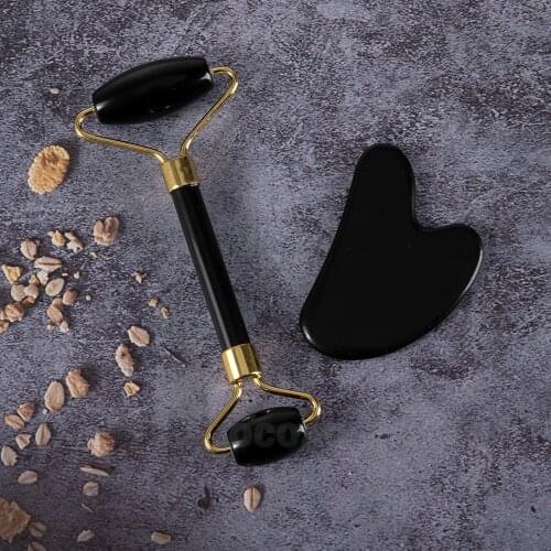 Massager For Face Jade Roller Facial Skin Care Tools Natural Gouache Scraper Body Back Beauty Slimming Massagers Roller Set