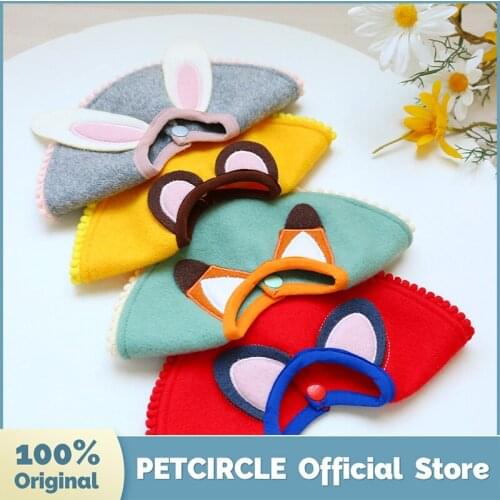 PETCIRCLE Dog Puppy Clothes Cartoon Animal bib-cat/bear/fox/rabbit Fit Small Dog Pet Cat Pet Cute Costume Dog Cloth Dog Bibs