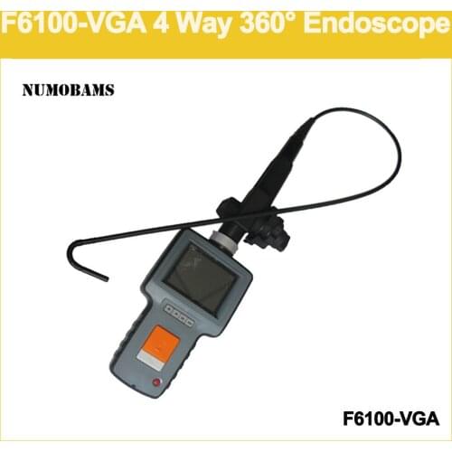 Numobams F6100-VGA 6mm Dia 4-WAY 360 Degree Industrial Endoscope for Tube ,Lab Use 300000 Pixel HD Flexible Cable