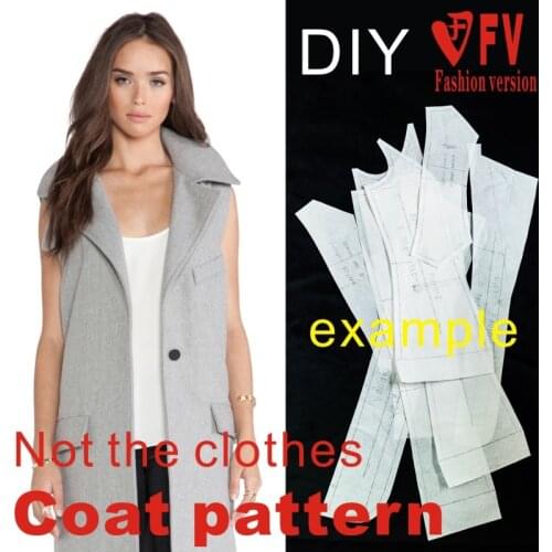 Clothing DIY Overcoat Sewing Pattern Coat Sewing Template Cutting drawing BFY-40