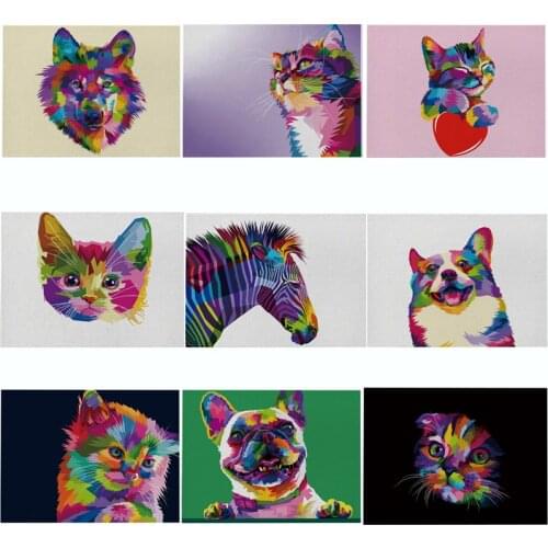 Animal Placemat for Dining Table Cute Cat Dog Cartoon Animal Coaster Creative Printed Heat-resistant Kitchen Dining Accessories