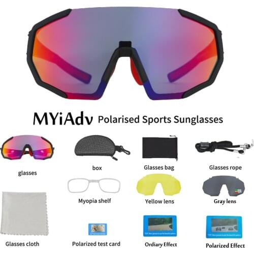 Polarized Cycling Goggles Men Women Eyewear UV400 with 3 Lenses Running Riding Fishing Outdoor Sports Sunglasses Bicycle Glasses