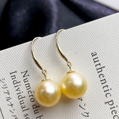 Natural Southsea Saltwater Pearl 18K Gold Hook Women Earrings High Quality Beautiful Luxury Jewelry