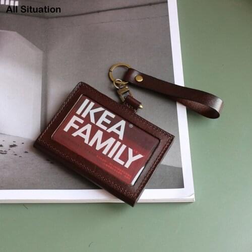 Luxury Identity Badge Holders For Office Genuine Leather Top End ID Driving License Card Set Luggage Tag Mini Bus Card Wallets