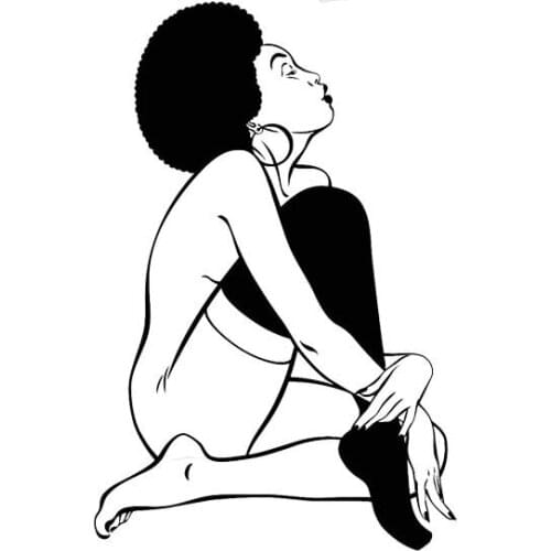 Sexy Girl Image Cover Scratches Good Quality Fashion Excellent Design Car Stickers Cool Car Pvc Stickers Black/white, 16cm*10cm