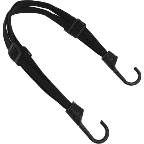 Motorcycle Helmet Luggage Rope Bungee Cord Bandage Strapping Tape Elastic Strap with 2 hooks, Black